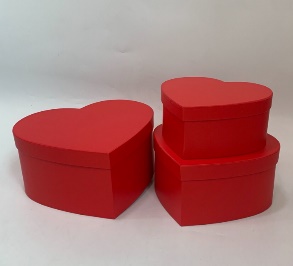 Flower box Heart 28.5x26x13.5, 24.5x23x11.5, 21x20x9.5 cm Red